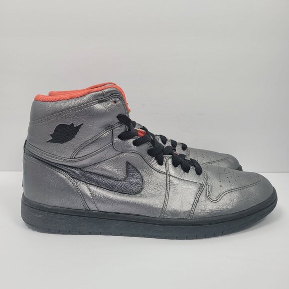 Air Jordan 1 Retro Men\'s Silver Hi Premier Pewter Sneakers 332134-001 US Sz 11.5